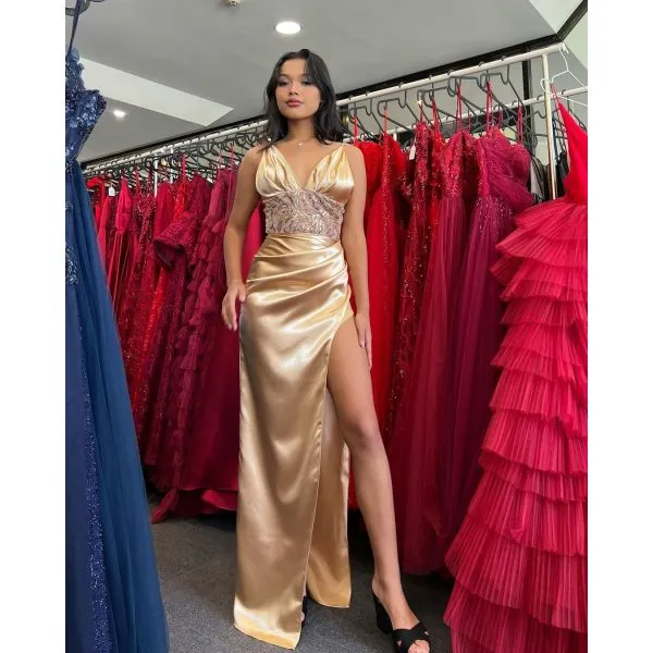 Q581 - QYN Shelby Gold Dress