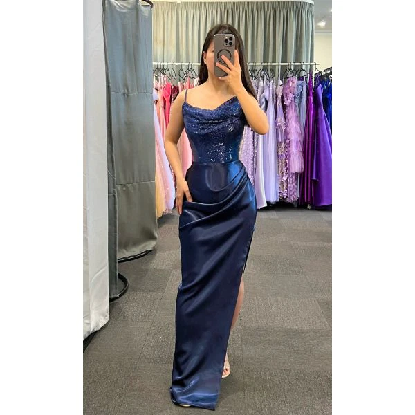 Q627 - QYN Mya Navy Blue Dress