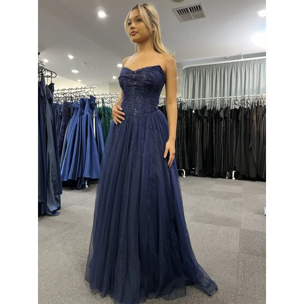 Q952 - QYN Kendra Navy Blue Gown