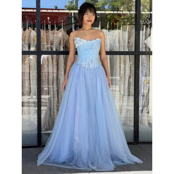 Y444 - QYN Elaina Laurel Baby Blue Gown