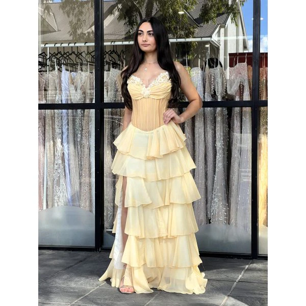 Y537 - QYN Alice Monica Yellow Gown