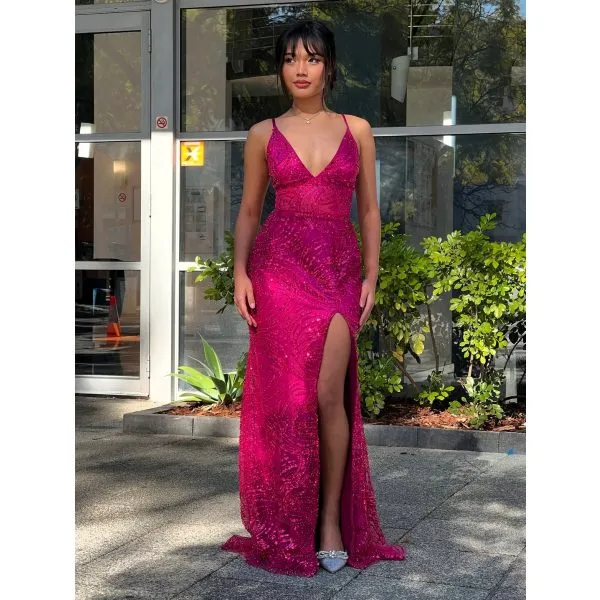 Y539 - QYN Jaylee Fuchsia Gown