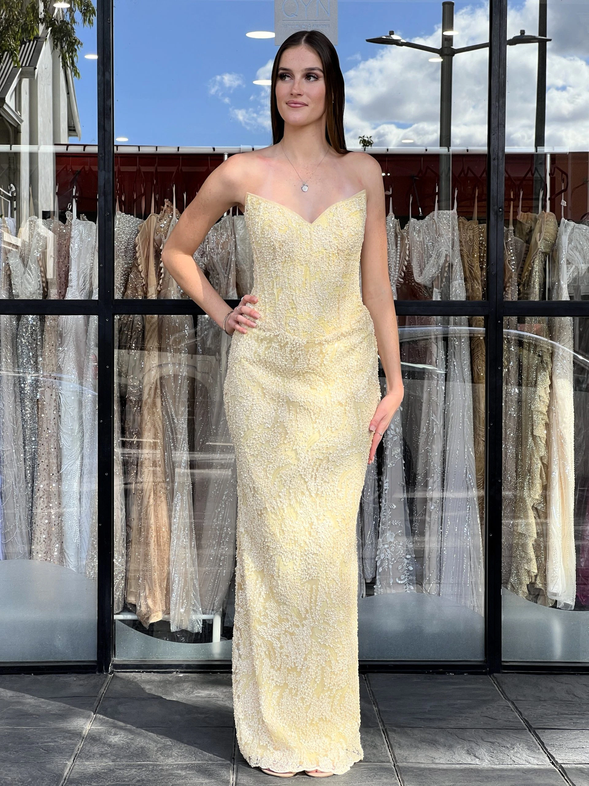 Y547 – QYN Briella Adelynn Yellow Gown Y547 – QYN Briella Adelynn Yellow Gown