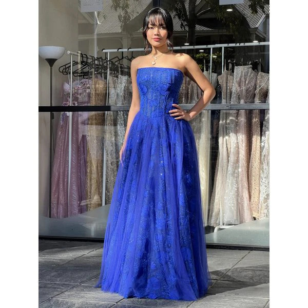 Y576 - QYN Vienna Ashlyn Blue Gown